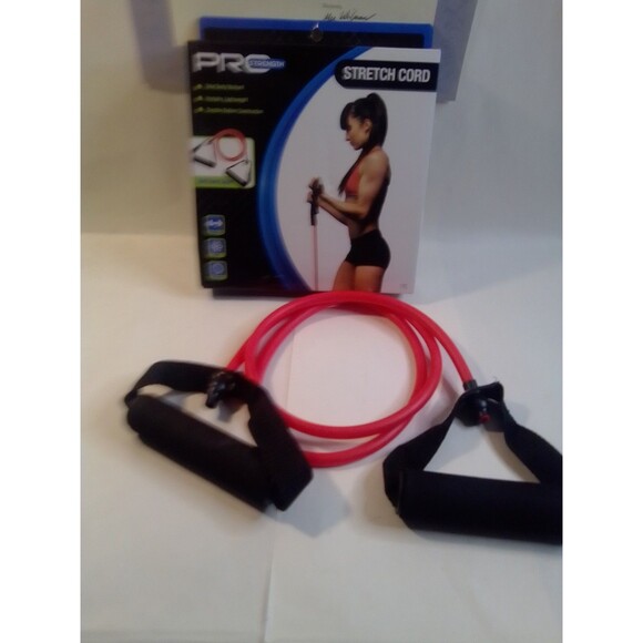 Pro Strength Stretch Cord Resistance Band Total Body Workout Durable TPE Handles - Picture 4 of 6
